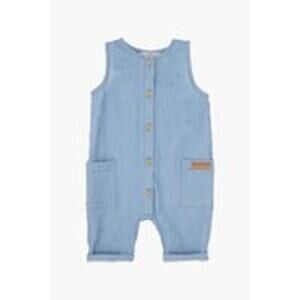 Tocoto Vintage Boys Blue Denim Chambray Sleeveless Summer Overalls size 18 M
